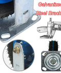 Galvanized steel bracket and pneumatic rubber tire detail of Two Pack Industrial Heavy Duty Casters Featuring Rock Solid Pneumatic Rubber Tires Smooth Swivel Wheels With Tight Brakes And Killer Load Rating For No Sweat Heavy Moving.
