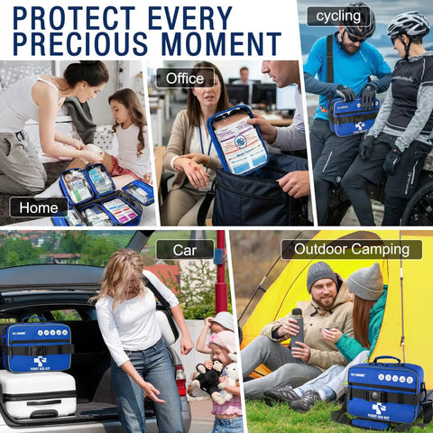 Six In One Modular First Aid Kit With Waterproof Pockets for Home, Office, Cycling, Car, and Outdoor Camping use