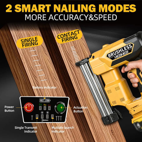 Versatile Two In One Cordless Brad Nailer And Narrow Crown Stapler Compatible With Dewalt 20v Batteries 18 Gauge Electric Nail Gun Kit With 1000 Fasteners A Heavy Duty Hustler Built For Woodworking And Diy Projects