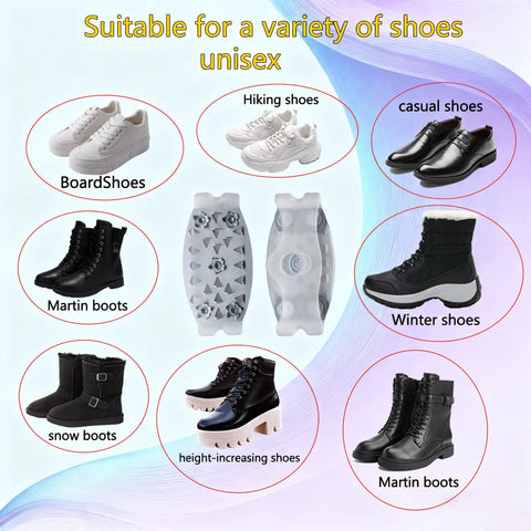 25 Teeth Anti Slip Shoe Covers For Winter Hiking Snow Walking And Skiing Portable Universal Traction Cleats with multiple shoes
