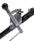 Adjustable drop rate handle of Red Pro Grade Heavy-Duty 100 Lb Broadcast Fertilizer Spreader For Walk-Behind Yard Work with gear detail.
