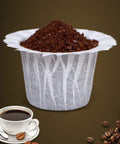 760 Count Disposable Coffee Filters For Keurig Coffee Makers, Fits All K Cups And Reusable Pods with ground coffee beans