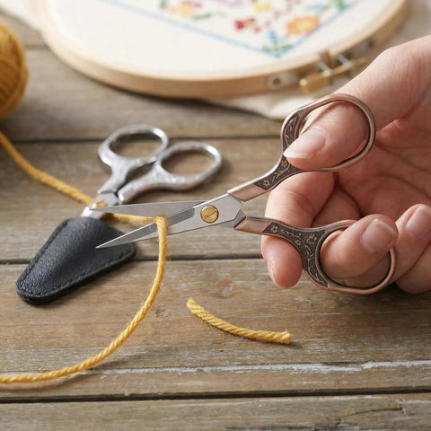 Ultra Sharp 5 Inch Embroidery Scissors 2 Pack Precision Snips For Crafting Crochet Sewing Paper Cutting And Fabric Work Razor Blade Shears For Delicate Threads And Detail Work, cutting yarn