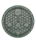 Top view of Heavy Duty Sewage Basin Cover For 24 Inch Basins, 28 Inch Diameter, 26.5 Inch Bolt Circle, Green, Gas And Radon Tight Seal