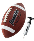 Junior Youth Football For Kids With Extra Grippy Synthetic Leather Ball, Pro Style Laces, All Weather Outdoor Construction, 1 Pack Brown And White