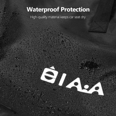 Close-up of Waterproof Car Seat Travel Bag With Straps Wearable Design Padded Large-Capacity Check Bag showcasing waterproof fabric.