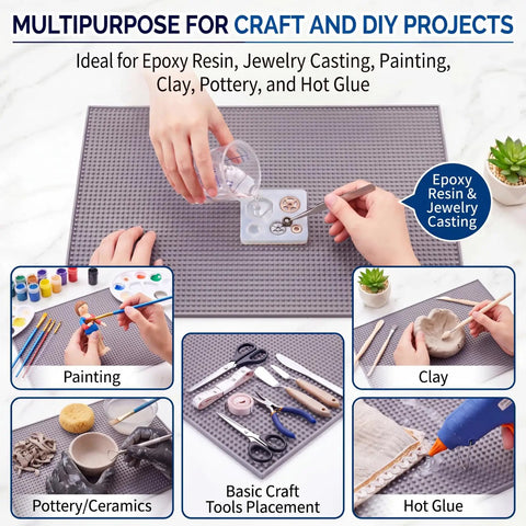 Heavy Duty Silicone Craft Mat And Resin Collector Pad With Legit Extra Large Workspace For Epoxy Pouring Jewelry Making Electronics Repair Plus Solid Project Organizing