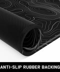 Marble Style Minimalist Mouse Pad 9x8 Inch Anti Slip Rubber Base 3mm Thick Stitched Edges showing curled design and texture