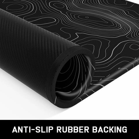 Marble Style Minimalist Mouse Pad 9x8 Inch Anti Slip Rubber Base 3mm Thick Stitched Edges showing curled design and texture