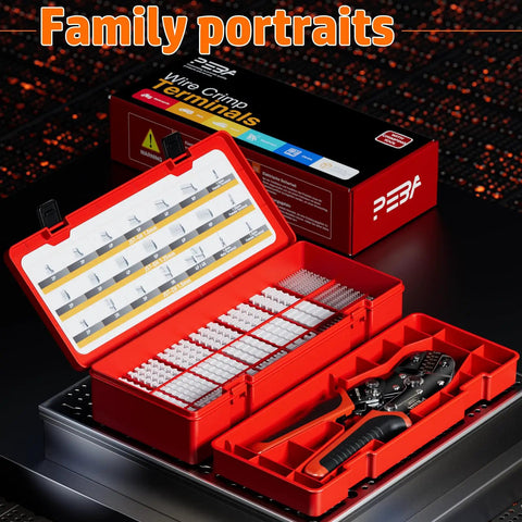 Pro Grade All In One DIY Electronics Crimping Tool Kit With 22 JST Connectors and crimp pliers in red portable box