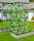 Sturdy Metal Garden Arch Trellis For Climbing Plants Outdoor Yard And Garden With Decorative Wire Lattice Black Finish