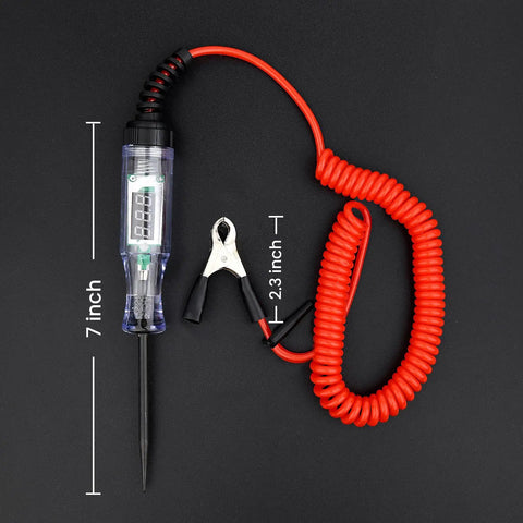 Beast Digital LED Test Light For Automotive 5 To 90 Volts, Bidirectional Circuit Tester With Real Time Voltage Display, Extended Spring Wire And Probes For Car, Truck, RV And Other Vehicles, 7 inch