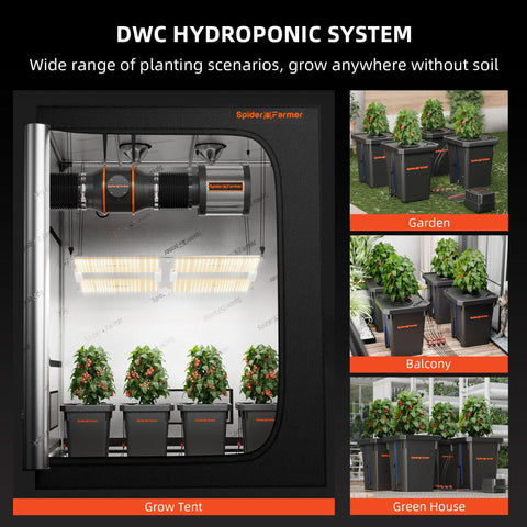 7 Gallon Deep Water Culture DWC Hydroponics Grow System With Triangular Cover Design in grow tent and garden setups