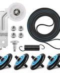 Upgraded Dryer Repair Kit With Roller Replacement, Idler Pulley, And Belt For DV40J3000EW A2 Easy No Sweat DIY Fix That Matches OEM Specs, Compatible DC97-16782A DC93-00634A, showing rollers, pulley, belt, and screws.