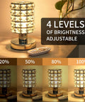 Crystal Table Desk Lamp With Remote, 16 Color Changing RGB LED Nightstand Light, 4 Brightness Levels, displayed with remote on table