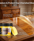 Beeswax Wood Seasoning Set Three Pack Natural Furniture Polish For Wood Revives Dull Surfaces Deepens Grain On Table