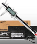 Rechargeable 8 Inch Digital Caliper with Stainless Steel Vernier Micrometer and Large LCD Display, Type C Charging cable included