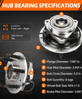 2WD Front Wheel Bearing Hub Assembly 515054 With ABS For Chevy Silverado 1500 1999-2006 specifications diagram