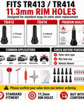 31Pcs Quick Change Tire Valve Core Tool Kit No Tire Removal Needed Replacement Fast And Easy For Cars Trucks SUVs ATVs Fits 11.3mm Rim Holes TR413 TR414