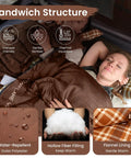 Couple sleeping in XL Big And Tall Flannel Sleeping Bag For Adults Cold Weather Cozy Warmth With Plush Cloud Like Liner
