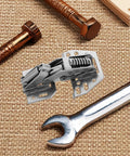 Heavy Duty RV Cabinet Door Hinge With Hydraulic Soft Close, steel, on textured background with tools, close-up view