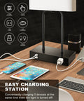 Two Pack Bedside Table Lamps With USB Ports And AC Outlet, 20 Inch Touch Control, 3 Way Dimmable Modern Nightstand Lights
