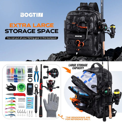 camo fishing tackle box Camo Fishing Backpack With Tackle Box Kit And Rod Holders, Water Resistant Sling Tackle Bag For All Gear, 147 Baits Included, Lure Kit, Store Your