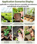 Collage showcasing uses for 40 Pcs 3.15 Inch Biodegradable Peat Pots For Seedlings And Seed Starters With Drainage Holes in gardening