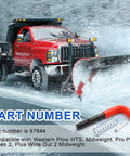 Snow Plow Stand Lock Pin Kit 67844 with red and black handle, spring, and pin, compatible with Ultra Mount HTS Midweight Pro Plow Series