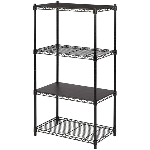 Rock Solid Heavy Duty 2 Shelf Stackable Steel Wire Rack With Tough Black Finish Badass Storage Cart For Tight Rooms Fast Assembly Home Organization Setup