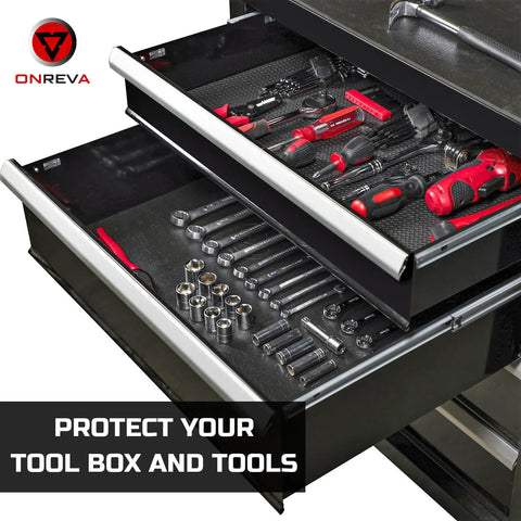 Heavy Duty Toolbox Drawer Liner 24 Inch Wide 24 Feet Long Non Slip Rubber Mat For Rolling Tool Chests Cabinets And Workbenches Protects Tools