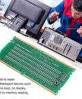 Technician using DDR4 Memory Diagnostic Tool For Desktop PCs With LED Indicator No Fuss Memory Troubleshooter Built Tough PCB
