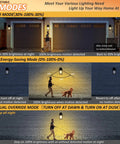 2 Pack Motion Sensor Outdoor Wall Lights Black Dusk To Dawn LED Waterproof Exterior Garage Light Fixture Modern Porch Light Wall Mount For Front Door House Anti Rust, showing different operational modes and detection range.