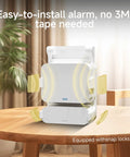 Garage Door Sensor Bracket For Entry Sensors Durable Mount With Pre Installed Tape And Screws No Fuss Install Easy To Use Garage Door Sensor Holder Compatible With Door And Alarm Contact Sensors white bracket on table with snap locks