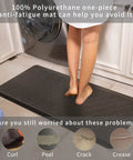 Person standing on 24 X 60 Inch Extra Thick Anti Fatigue Kitchen Mat And Office Runner, Waterproof Non Slip Desk Pad for comfort