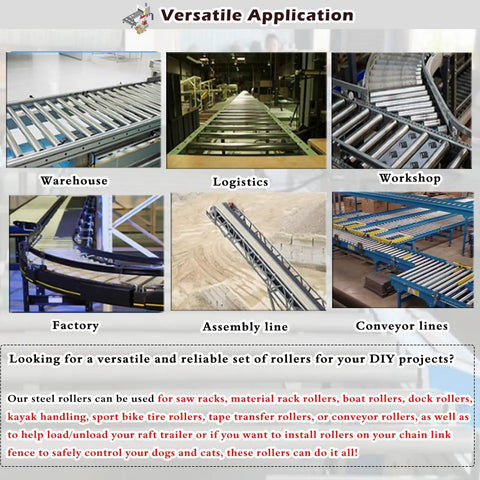 Heavy Duty Unpowered Steel Roller Set For Factories And Warehouses Easy Install Spring Loaded Conveyor Guide Rollers in warehouse and logistics setups.