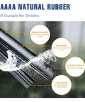 Heavy Duty Nine Inch Rear Wiper Blade Replacement For Ford Bronco Sport 2021 To 2024 showcasing natural rubber and water resistance features.