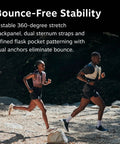 Two runners wearing Duro 1.5L Mens Running Hydration Vest With Hydraulics Soft Flasks Breathable Mesh No Bounce Fit on trail.