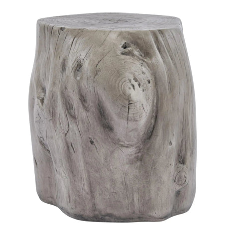 Super Sleek Tree Stump Side Table For Your Backyard Vibes And Indoor Lounge Setup Featuring Realistic Concrete Finish Totally Dope Accent Table For Modern Patio Or Cozy Living Room Space In Antique Grey