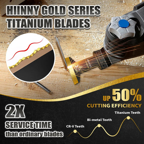 30 Piece Titanium Oscillating Tool Blades Set For Metal Wood Plastic Universal Multitool Blades Kit With One And Three Quarters Inch Blades Fits Dewalt Milwaukee Ryobi Fein And Other Brands Pro Grade Beefy Coated Saw Blades For Fast Clean Cuts, titanium oscillating blade cutting wood