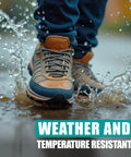 Shoes stepping in water demonstrating weather resistance with All Purpose Shoe Repair Adhesive For Sole Separation And Seam Cracks In Sneakers