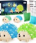 Crystal Growing Kit For Kids, Two Color Hedgehog Crystals Grow In 24 Hours, kit with blue and green crystal hedgehogs