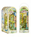 DIY Book Nook Kit For Grownups 3D Wooden Miniature House Puzzle With LED Lights Dust Cover And Bookend Insert Giverny Garden Edition