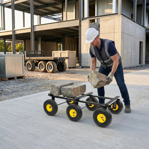 Totally Savage Six Wheel All Terrain Furniture Dolly With 1200 Pound Capacity Built Like A Tank For Heavy Duty Moving Rugged Carbon Steel Frame And Rock Solid Rubber Wheels For Easy Move On Carpet Tile Floors And Bumpy Concrete Ground, moving stones on concrete