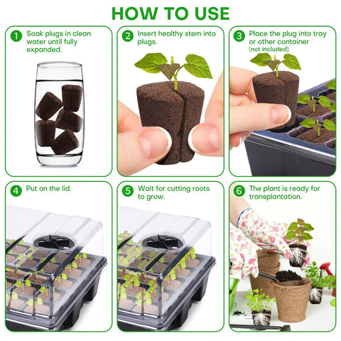 Pro Grade Grow Sponges Seed Starter Plugs For Cuttings In Soil Or Trays And Planting Pods, 50 Pcs, usage instructions