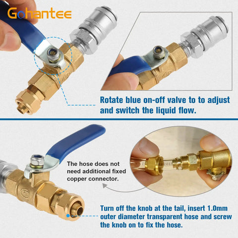 DIY Automatic Transmission Fluid Filler Kit With Metal Dispenser And Shut Off Valve close-up instructions for 09G 01J 722.9 CVT DSG ATF