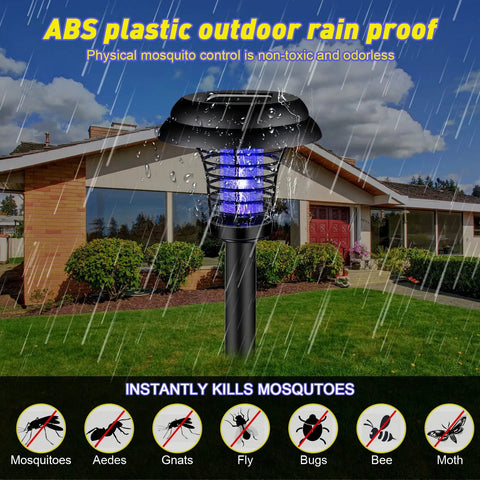 4 Pack Solar Bug Zapper Lights Waterproof Mosquito Killer Outdoor Bug Zappers For Moths Gnats Flies Indoor Outdoor Garden Patio Purple And White Solar Powered No Outlet Needed For Easy Backyard Control