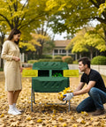 43 Gallon Outdoor Dual Chamber Tumbling Composter With No-Fuss Rotating Bins BPA Free Sliding Doors And Steel Frame