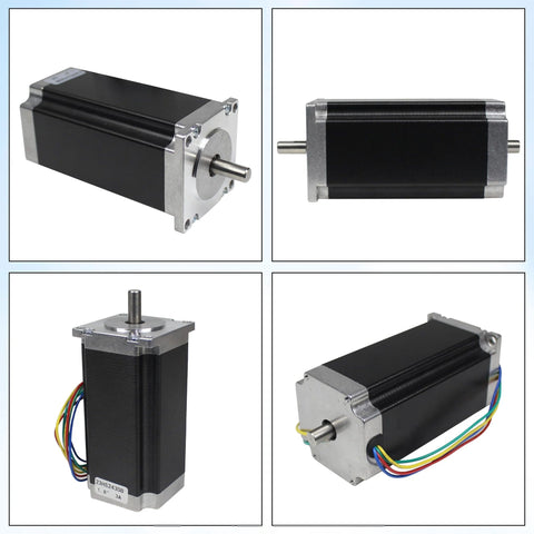 Nema 23 CNC stepper motor kit with 425 oz-in torque, dual shaft for precision projects