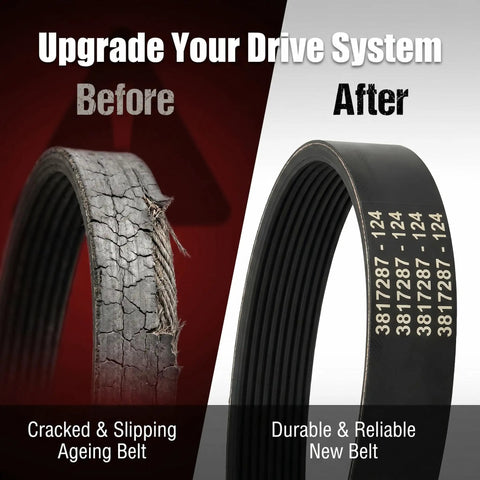 Comparison of old cracked belt with new Serpentine Belt Kit For Volvo Penta Marine Engines 4.3L 5.0L 5.7L 2 Pack.